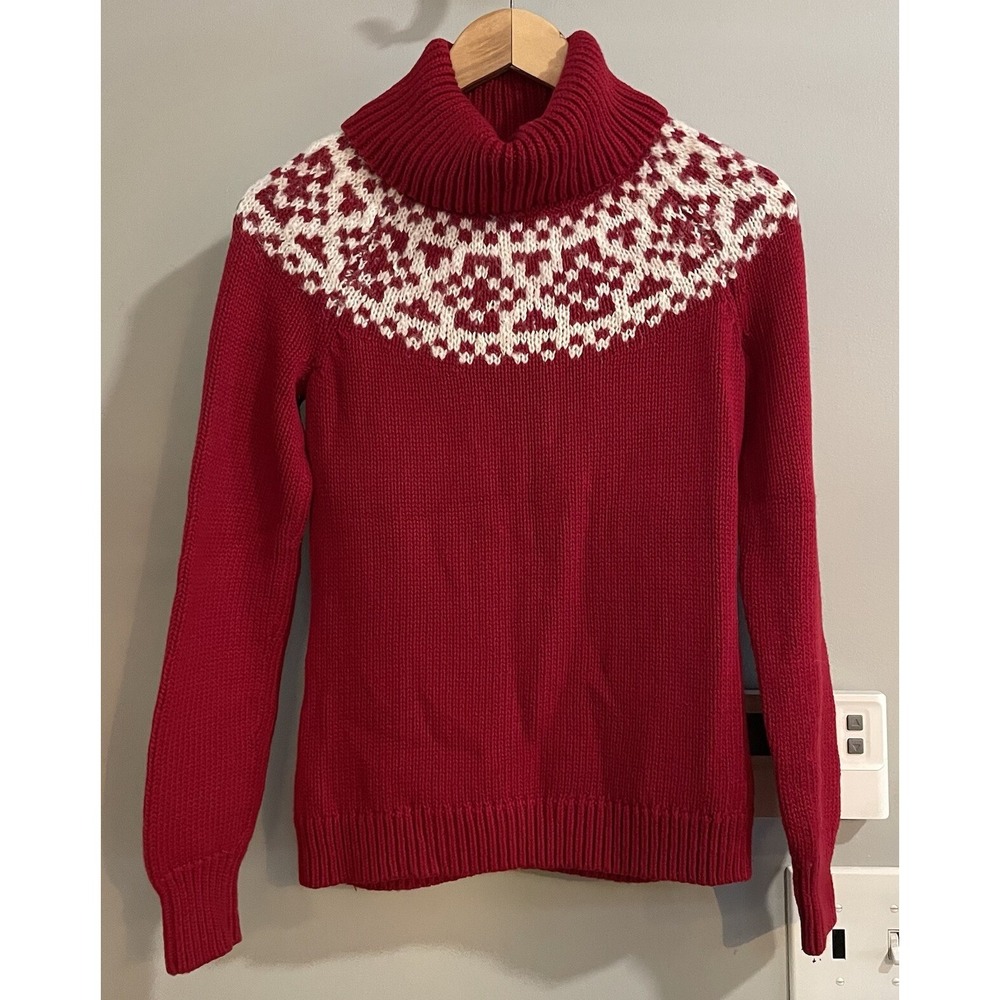 Talbots Sweater Fair Isle‎ Wool Cotton Blend Crew Neck Pullover Petite